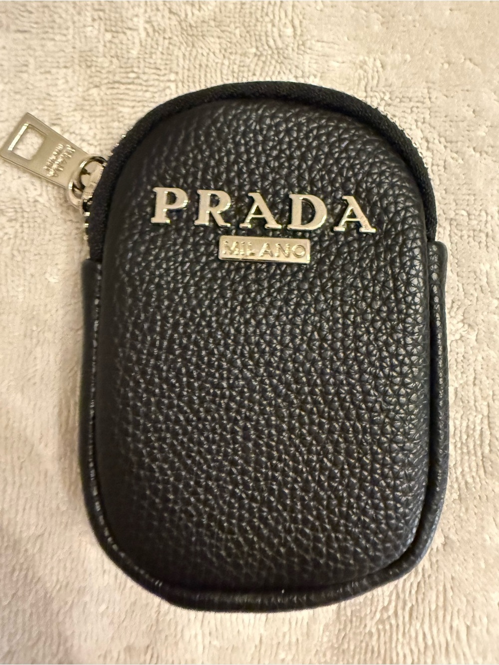 PRADA Milano Black Pebbled Leather Pouch